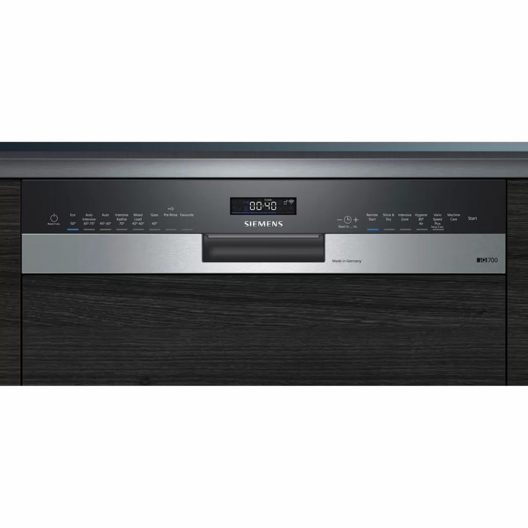 Siemens Semi Built in Dishwasher iQ700 Series SN57ZS00VI with 15 Place Settings