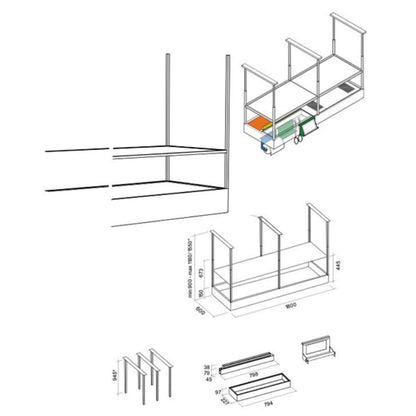 Falmec 180 cm Island Chimney Spazio Fresh Series SPAZIO 180