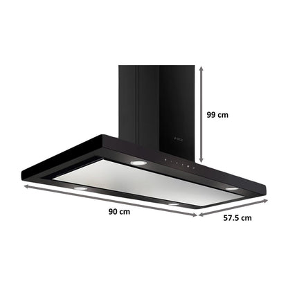 Elica 90 cm Island Chimney EDS Deep Silence Series SPOT H4 ISLAND EDS PLUS HE LTW 90 NERO T4V LED