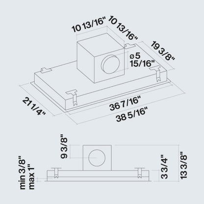 Falmec 90 cm Ceiling Mounted Chimney Stella Fresh Series STELLA 90 BLACK NRS
