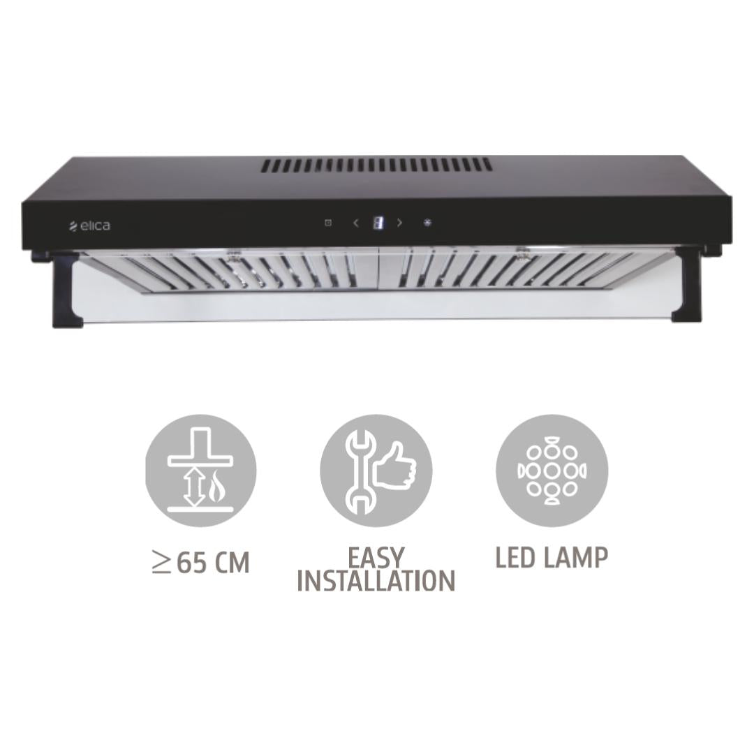 Elica 60 cm Straight Line Chimney Classic Series TNT 602 TOUCH BK