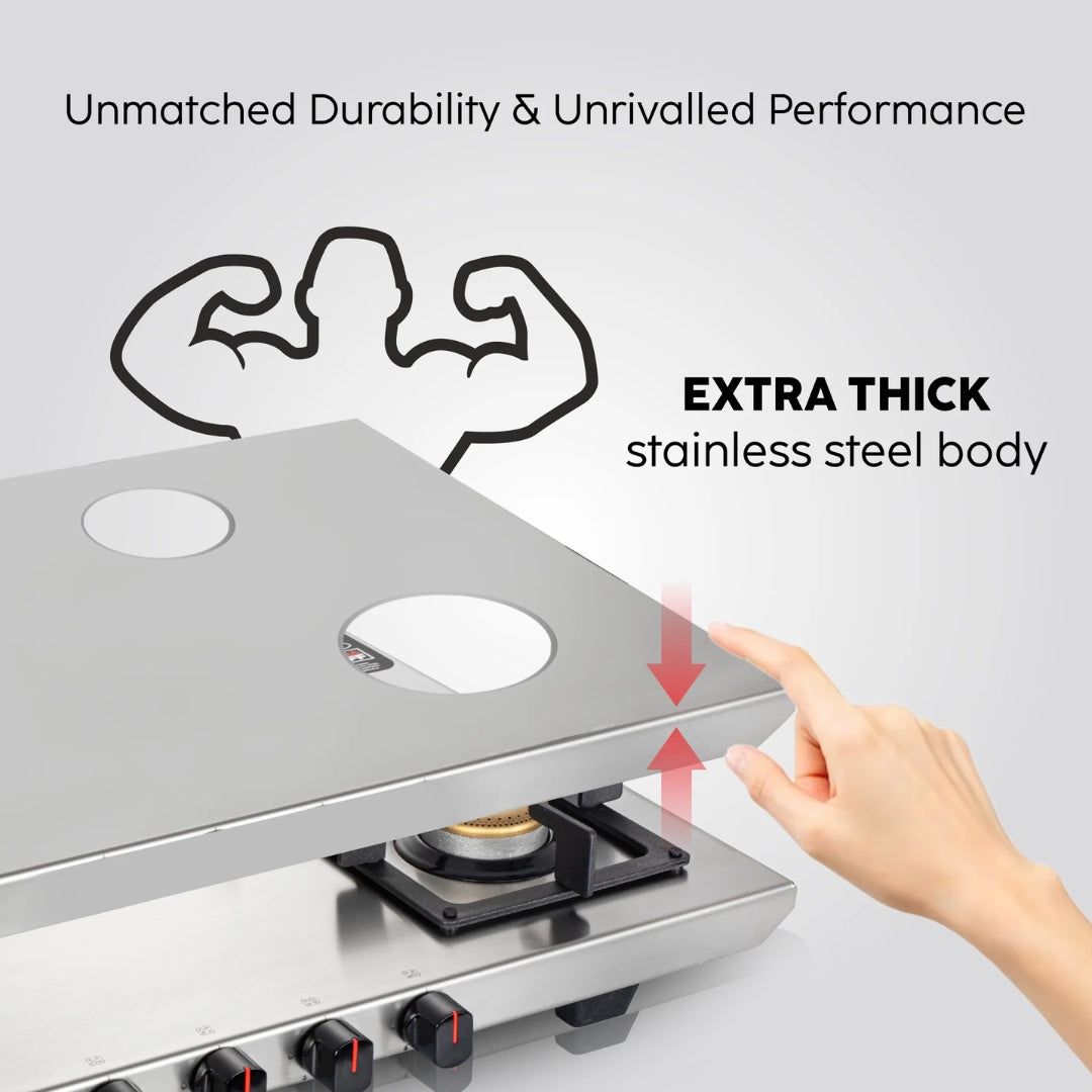 Glen 73 cm 3 Burner Cooktop Ultra Tuff Series ULTRA TUFF 1053 UT SS 73