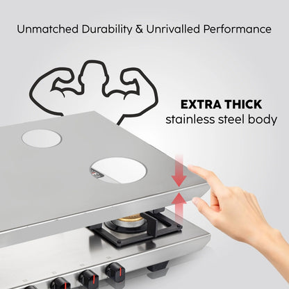 Glen 73 cm 3 Burner Cooktop Ultra Tuff Series ULTRA TUFF 1053 UT SS 73