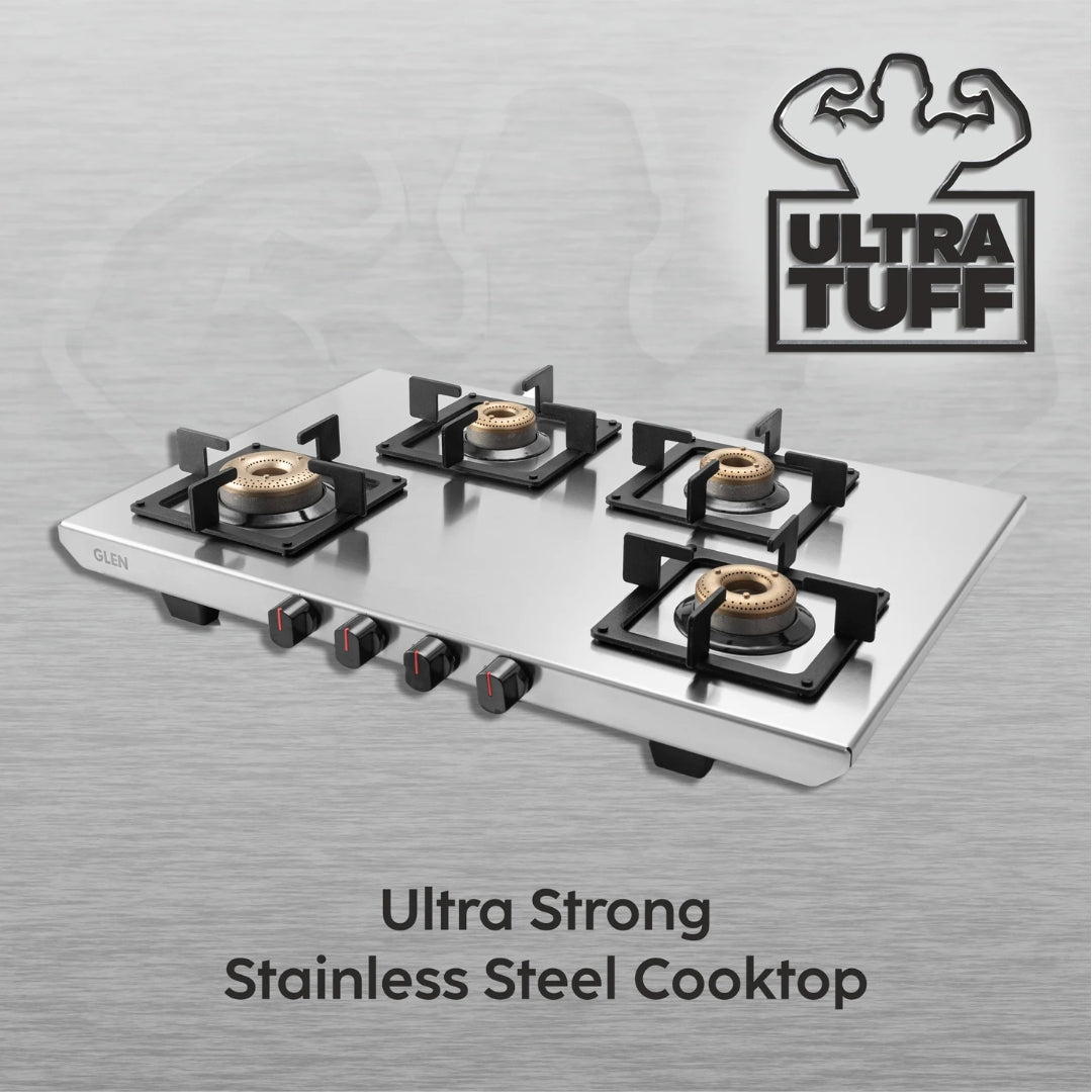 Glen 73 cm 4 Burner Cooktop Ultra Tuff Series ULTRA TUFF 1054 UT SS