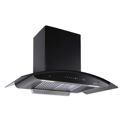 Elica 90 cm Wall Mounted Chimney Auto Clean Series WD TBF HAC 90 MS NERO LTW