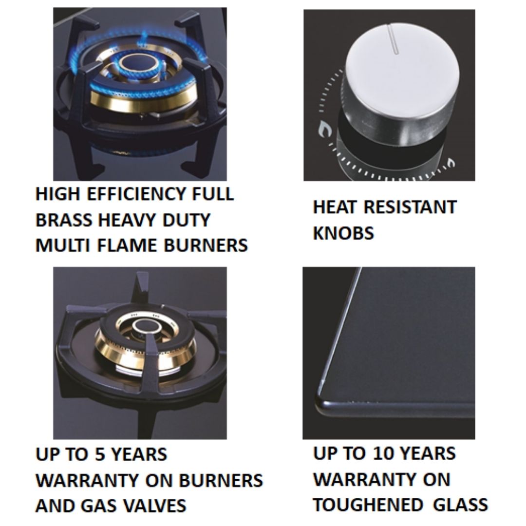Whirlpool 90 cm 4 Burner Hob Elite Pro Series ELITE PRO BRASS HDMC 904