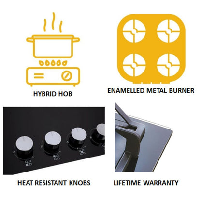 Whirlpool 70 cm 3 Burner Hob Intellicook Brass Series ELITE HYBRID 703 MT