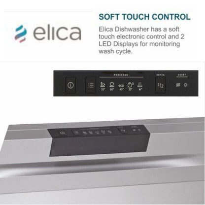 Elica Free Standing Dishwasher WQP 12 7605V SS with 12 Place Settings