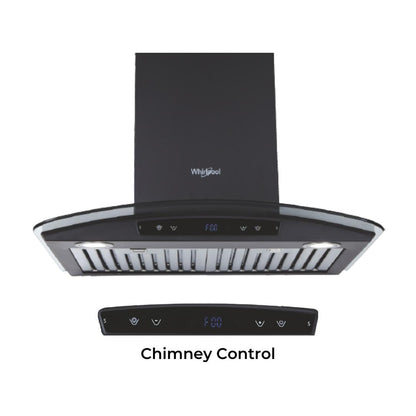 Whirlpool 60 cm Wall Mounted Chimney Zen Series ZEN BF 6W CGA BLDC BK HOOD