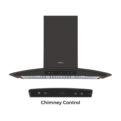 Whirlpool 90 cm Island Chimney Zen Series ZEN BF 9I CGA BLDC BK HOOD
