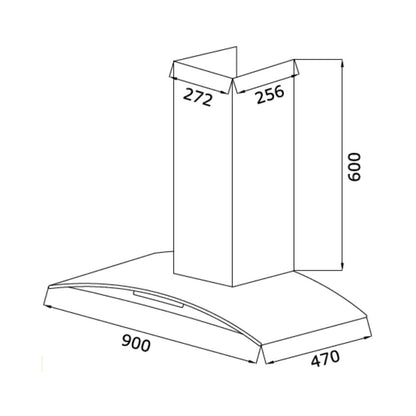 Whirlpool 90 cm Wall Mounted Chimney Zen Series ZEN BF 9W CGA BLDC BK HOOD