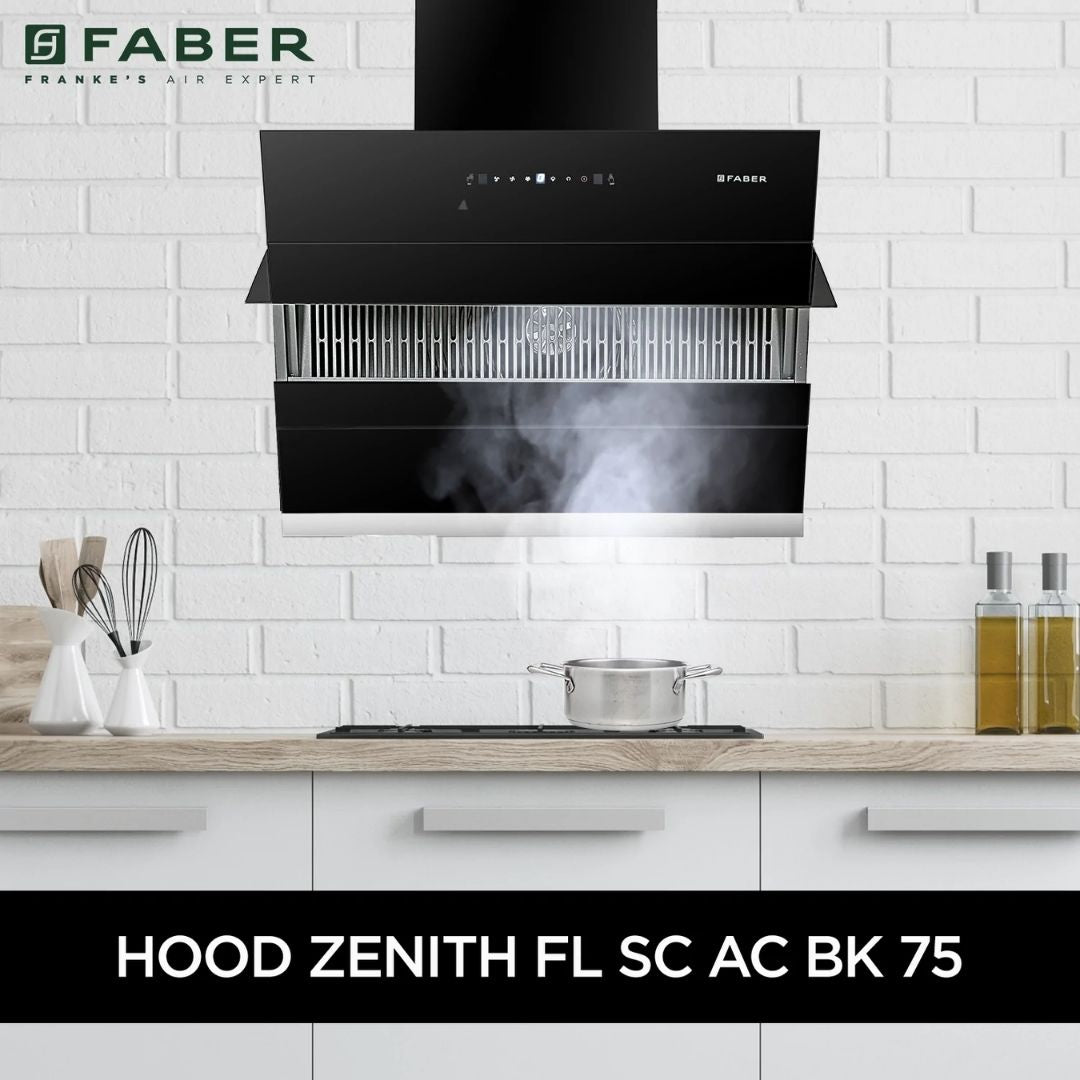 Faber 75 cm Wall Mounted Chimney Filterless Series ZENITH FL SC AC BK 75