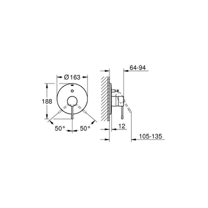 Grohe 2 Way Diverter Essence 19285001 - Chrome Finish