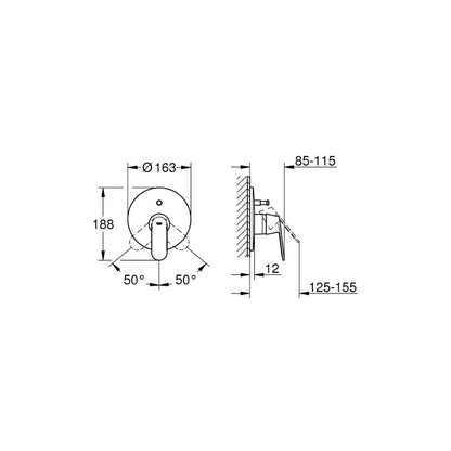 Grohe 2 Way Diverter Eurosmart Cosmopolitan 19382000 - Chrome Finish