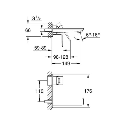 Grohe Wall Mounted Basin Mixer Lineare 19409001 - Chrome