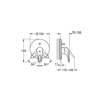 Grohe 2 Way Diverter Eurostyle 19506003 - Chrome Finish