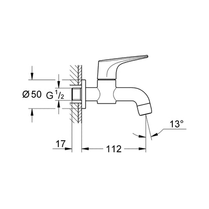 Grohe WC Area Bib Tap Bauflow 20235000 - Chrome