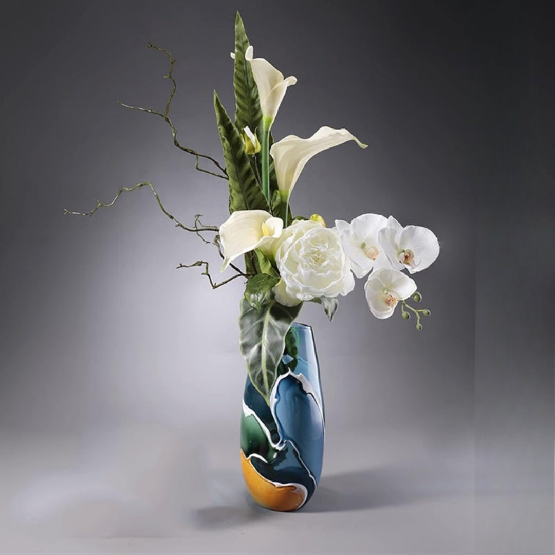 Sapphire Serenity Glass Tranquility Vase