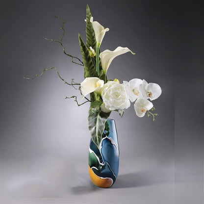 Sapphire Serenity Glass Tranquility Vase