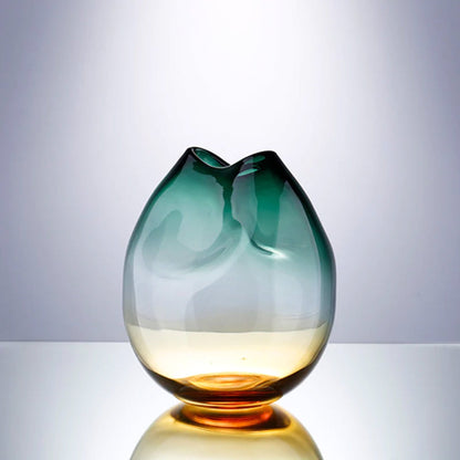 Verdant Serenity Glass Grandeur Vase