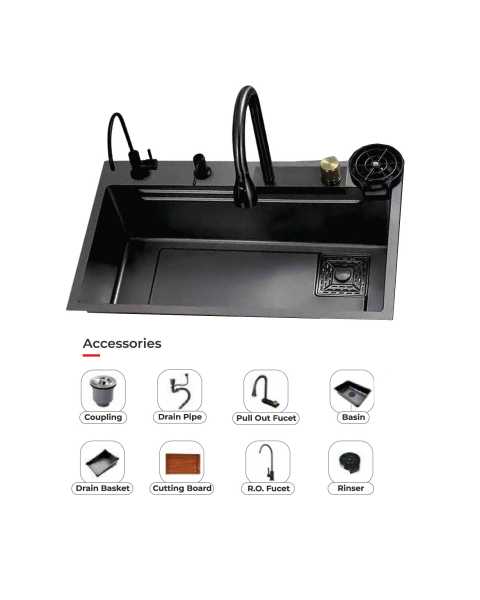 Futura FS 3018 FRS (30x18x9) Black Stainless Steel Single Bowl Sink