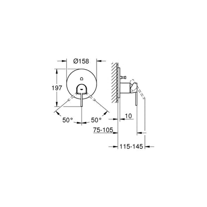 Grohe 2 Way Diverter Grohe plus 24060003 - Chrome Finish