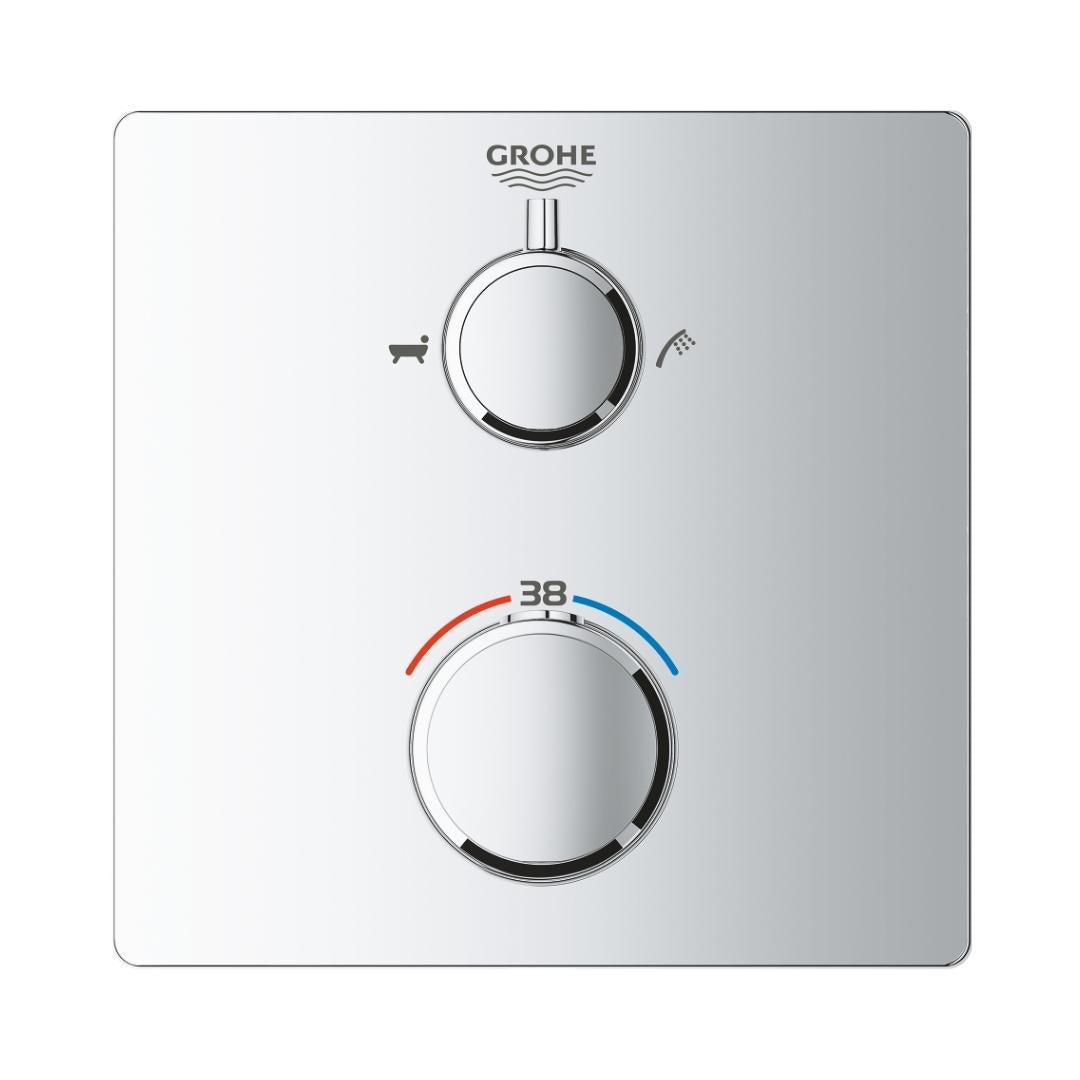 Grohe 2 Way Thermostatic Diverter Grohtherm 24080000 - Chrome Finish