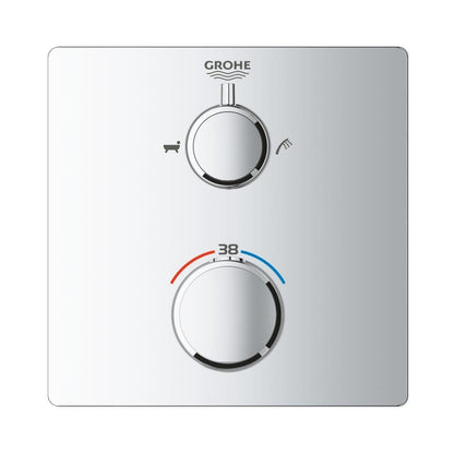 Grohe 2 Way Thermostatic Diverter Grohtherm 24080000 - Chrome Finish