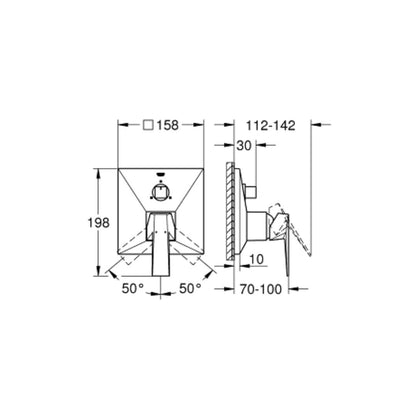Grohe 3 Way Diverter Allure Brilliant 24099000 - Chrome Finish
