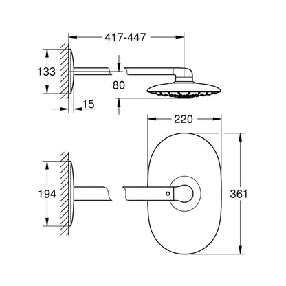 Grohe Multi Flow Overhead Shower Duo 26254000 - Chrome