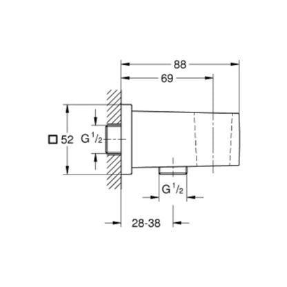 Grohe Shower Fitting Wall Bracket 26370000 - Chrome