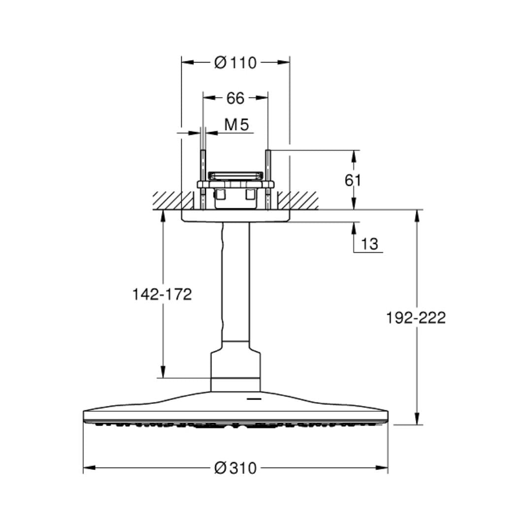 Grohe Multi Flow Overhead Shower Smartactive 26477000 - Chrome