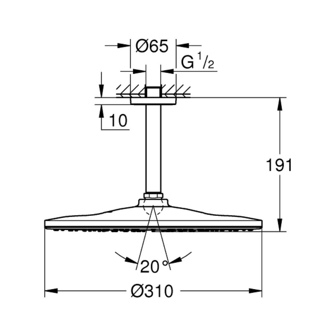 Grohe Single Flow Overhead Shower Mono 26559000 - Chrome