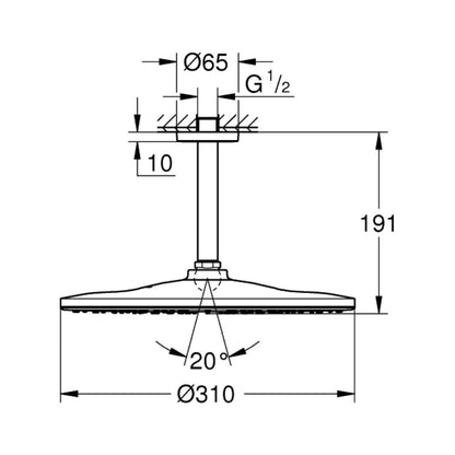 Grohe Single Flow Overhead Shower Mono 26559000 - Chrome