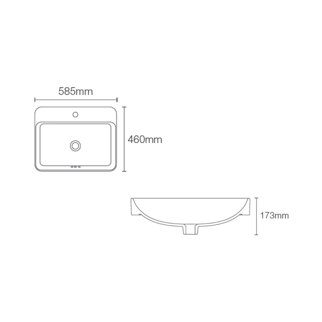 Kohler Table Top Rectangle White Wash Basin Forefront K2660IN1