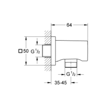 Grohe Shower Fitting Wall Outlet 27076000 - Chrome