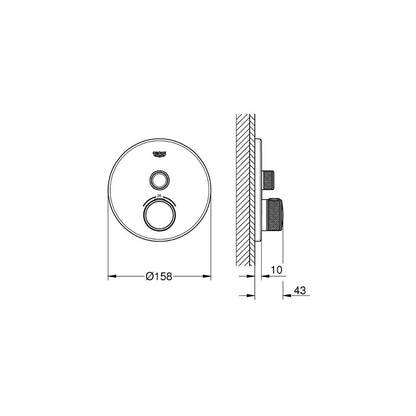 Grohe 1 Way Thermostatic Diverter Smartcontrol 29118000 - Chrome Finish