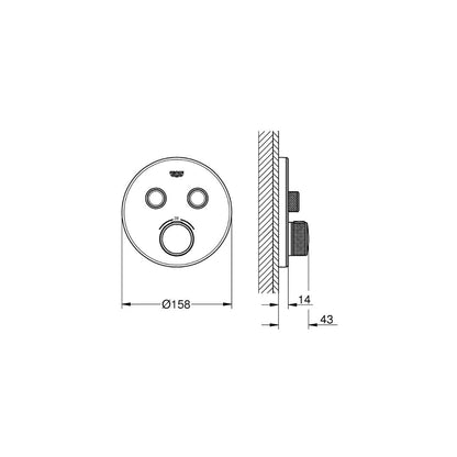 Grohe 2 Way Thermostatic Diverter Smartcontrol 29151LS0 - Moon White Finish