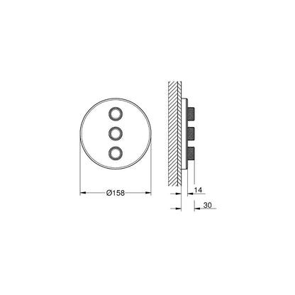 Grohe 3 Way Thermostatic Diverter Smartcontrol 29152LS0 - Moon White Finish