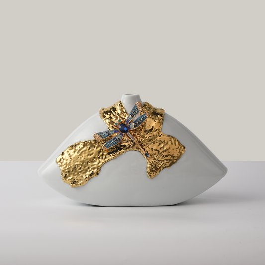 Golden Ribbon Flower Vase (Small)