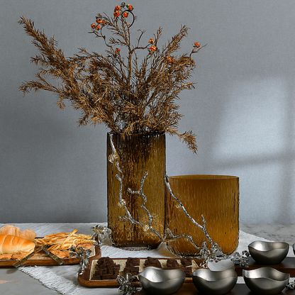 Golden Ember Vertical Glass Vase (Tall)