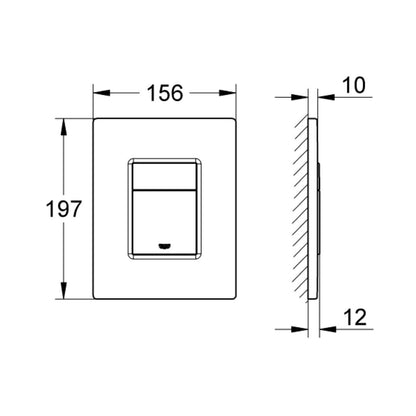 Grohe Flush Plate Skate 38732DA0 - Gloss Warm Sunset