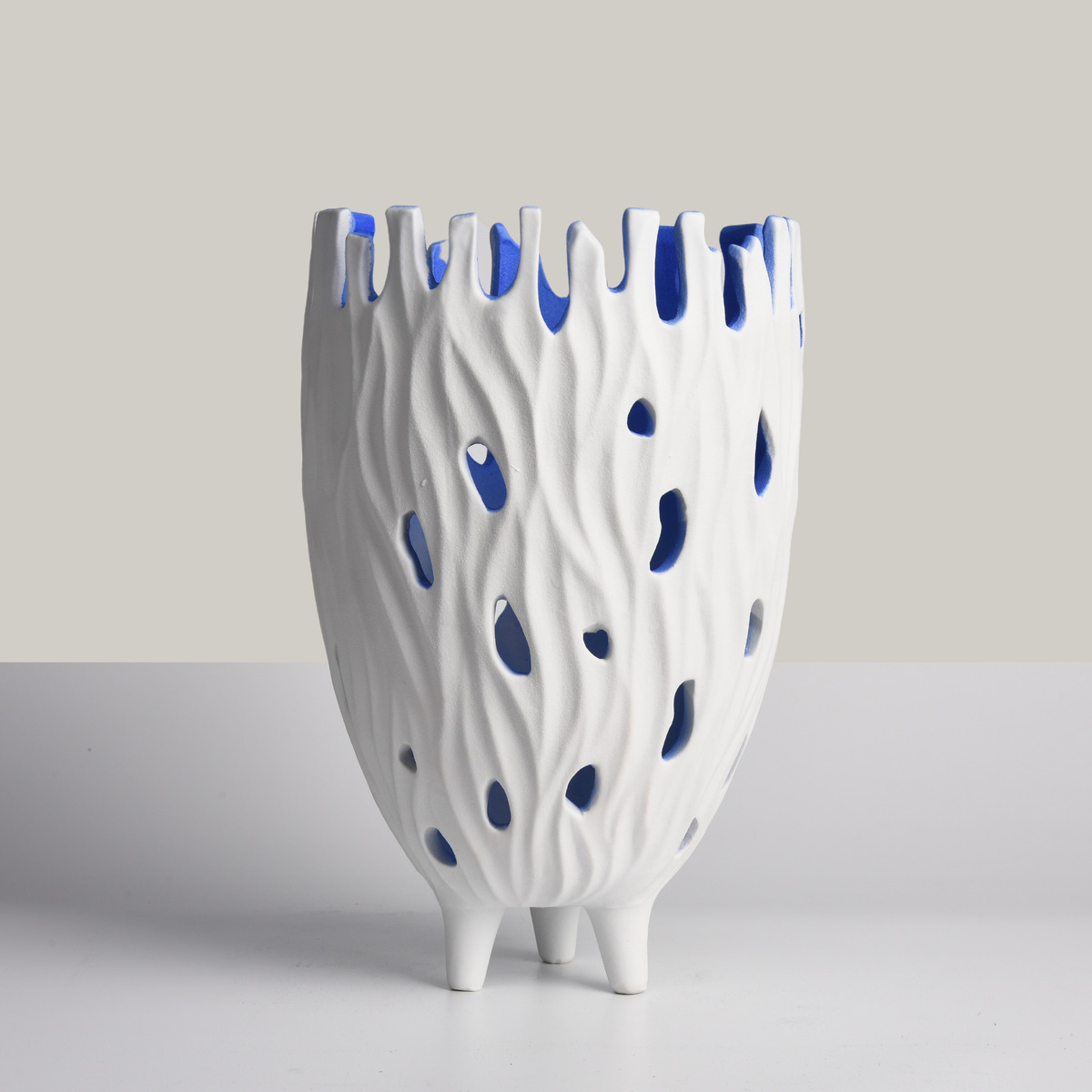 Azure Harmony Ceramic Flower Vase