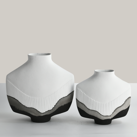 Eclipse Bloom Ceramic Flower Vase (Set of 2)
