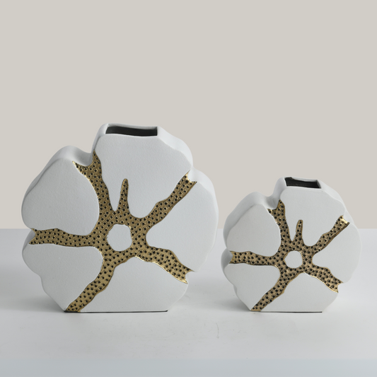 Aurea Bloom Ceramic Flower Vase (Set of 2)