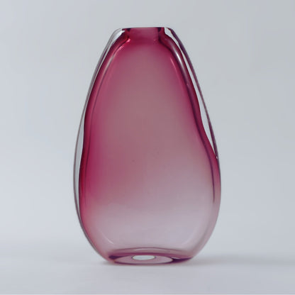 Crimson Radiance Glass Vase