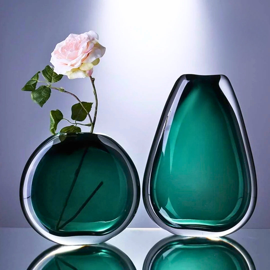 Verdant Elegance Glass Vessels Vase