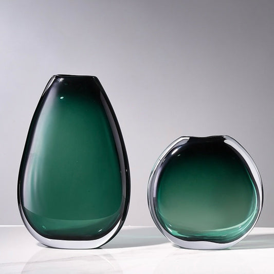 Verdant Elegance Glass Vessels Vase