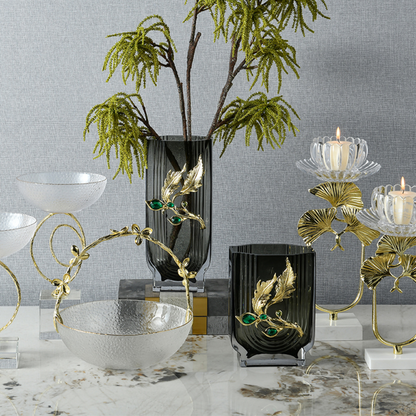 Emerald Ash Vertical Glass Vase (Large)