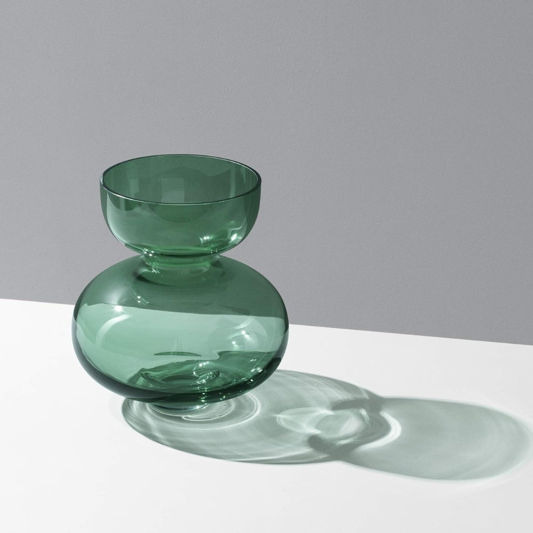 Emerald Whispers Glass Vase
